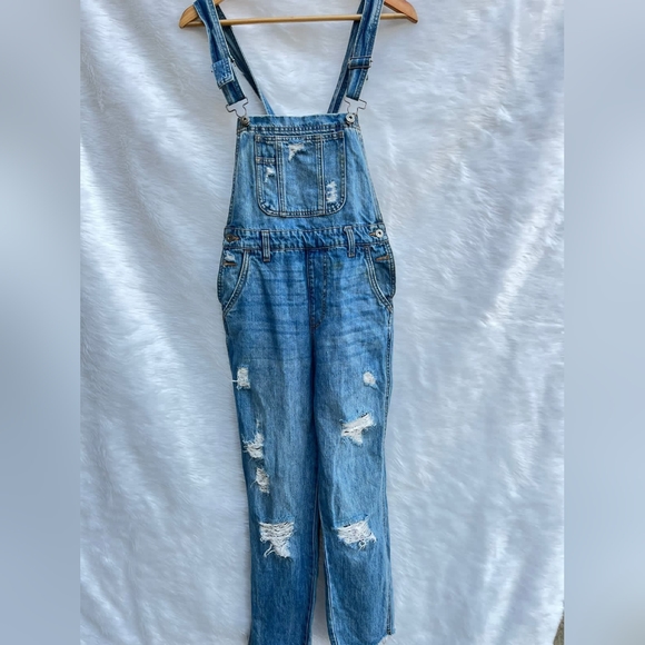 Bardot Denim Rugged Dungaree Jumpsuit - Picture 2 of 10